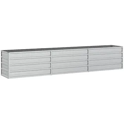 vidaXL Garten-Hochbeet 240x40x45 cm Verzinkter Stahl Silber