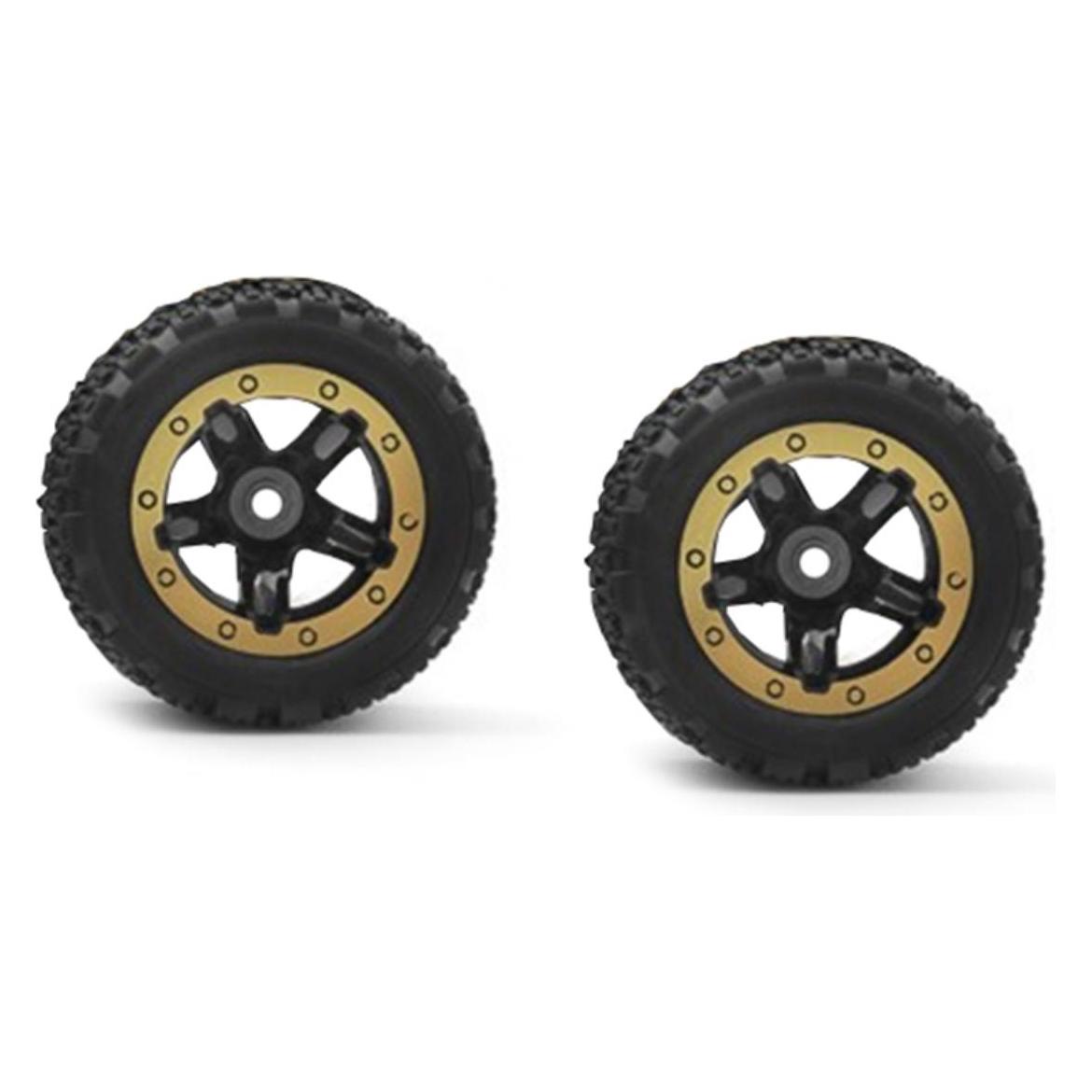 Blackzon Slayer ST Wheels/Tires Assembled (Black/Gold) (BL540095)