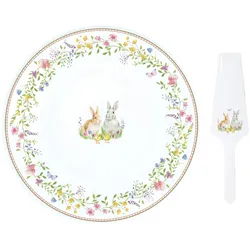 HAPPY EASTER Kuchenplatte mit Tortenheber aus Porzellan – R1112