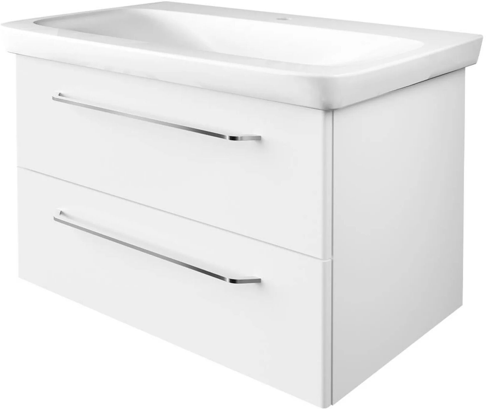 FACKELMANN MILANO Waschbecken mit Unterschrank 88 cm breit, Weiß, Waschbecken...