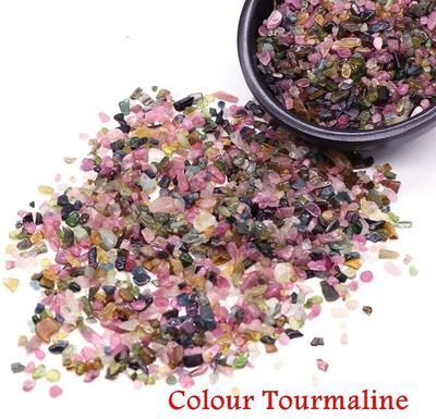 Uplift Picks Natural Agate Crystal Chips Stone Gravel For Aquarium Decor And Crafts colour Tourmaline 100g