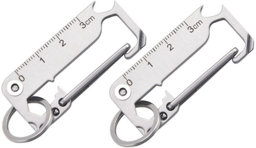 INF Outil EDC 9-en-1 porte-clés - multitool compact en acier inoxydable pour extérieur et usage quotidien