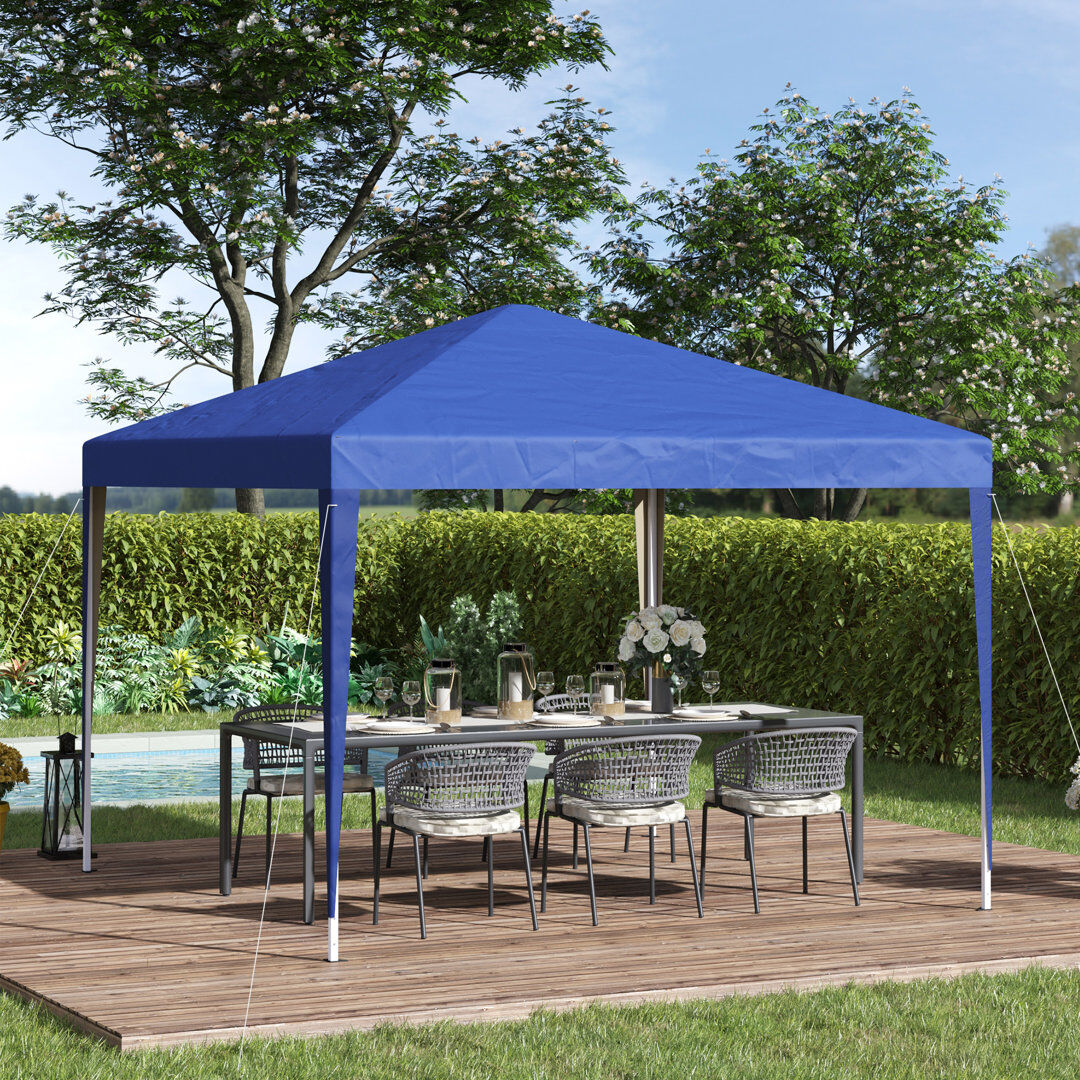 Dakota Fields Verde 3m x 3m Metal Pop Up Gazebo Blue