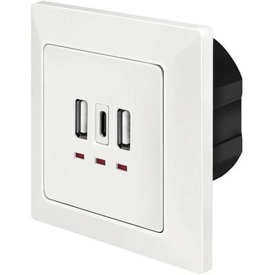 LogiLink PA0254 Unterputz-Dose mit USB-Ladeausgang Weiß