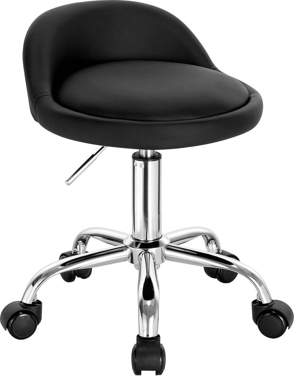 Bolt Edge Ergonomische Werkkruk Zwart met Kunstleer en Zonder Rugleuning