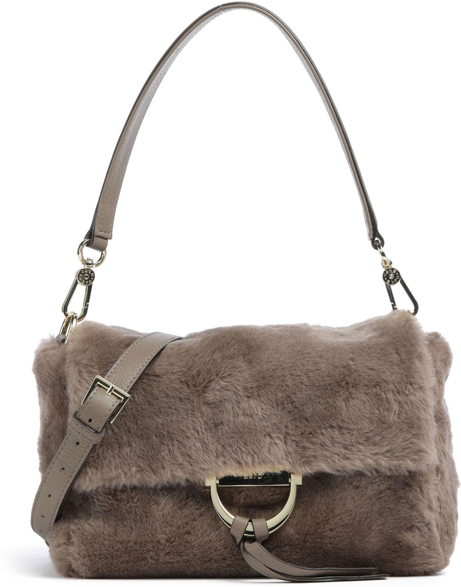 Abro Shearling Temi Schultertasche, braun