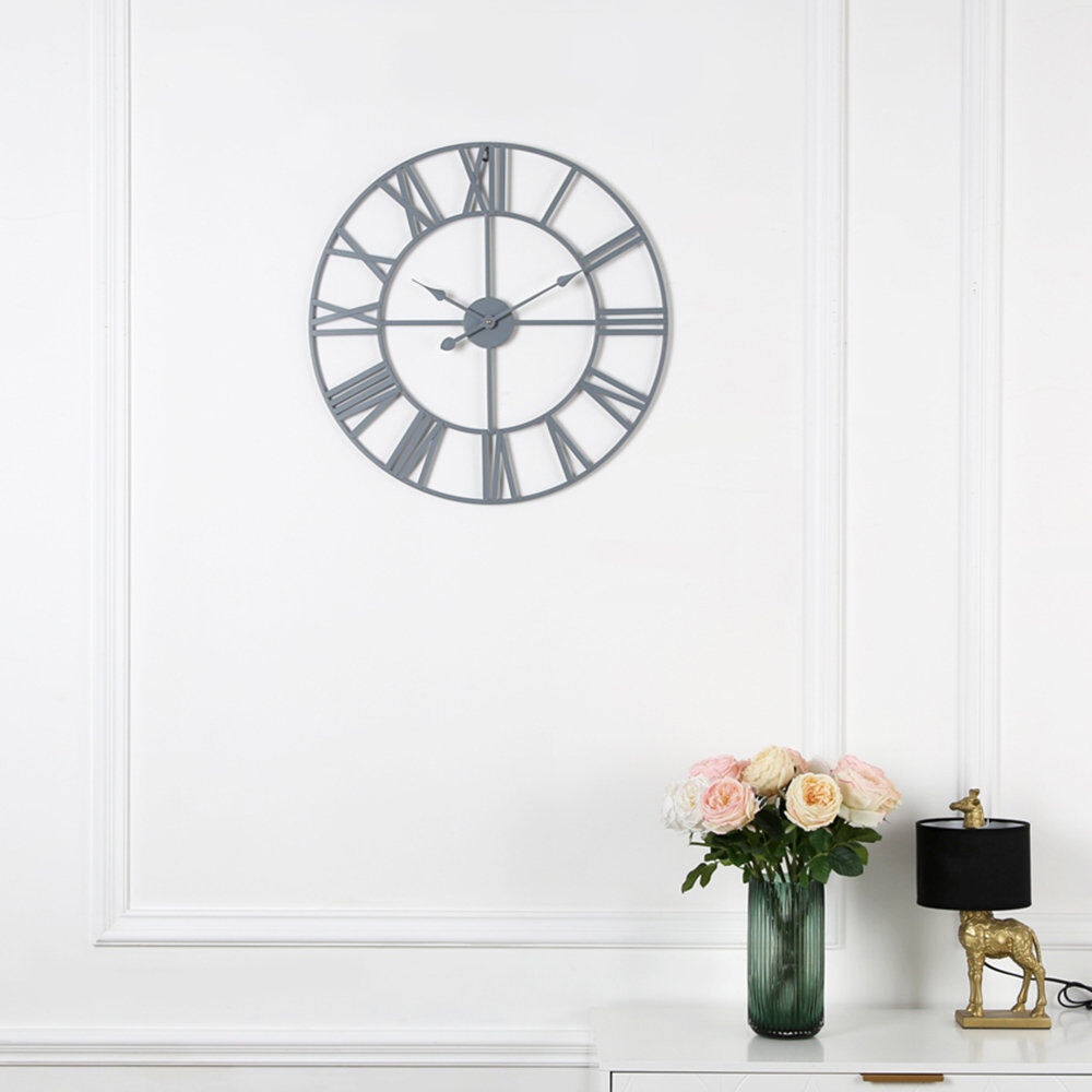 Borough Wharf Luyen Skeleton Wall Clock Grey 60cm H x 60cm W x 4cm D