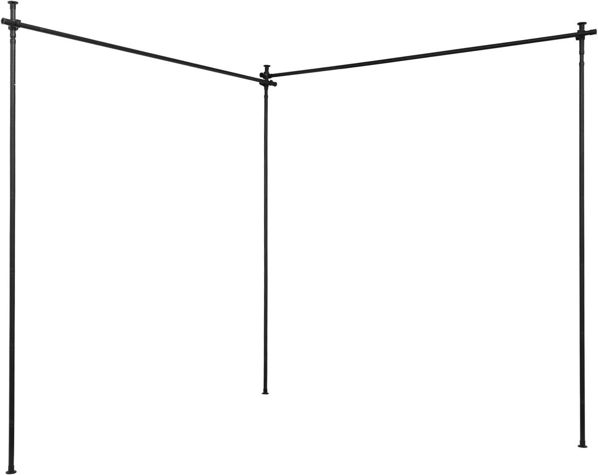 Verstelbaar Room Divider Frame Zwart - Hoogte: 3,81 m