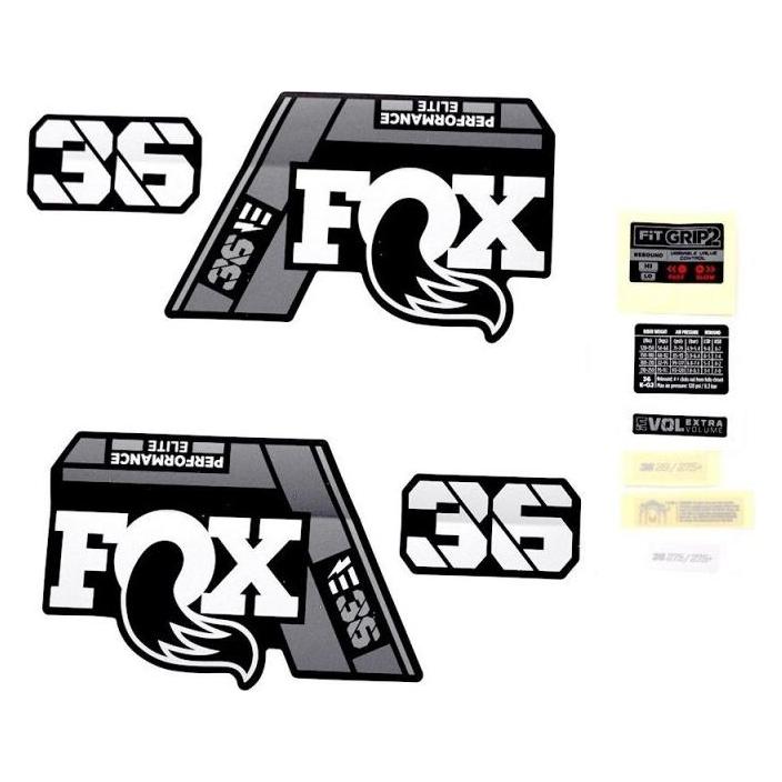 Fox Decal Kit: 2021, 36, P-SE, E-Bike+, Gray Logo, Matte Black Fork FK (803-01-529)