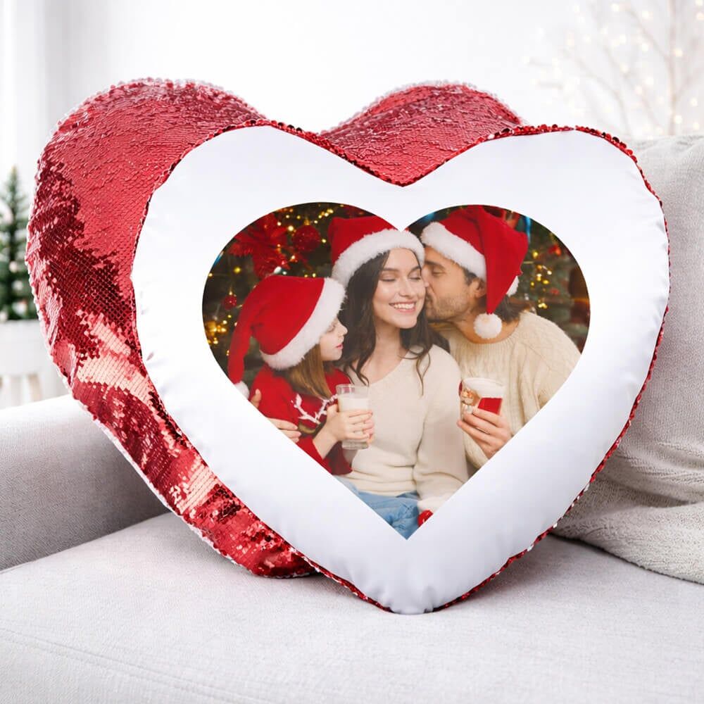 Ocadeau Coussin sequin coeur rouge