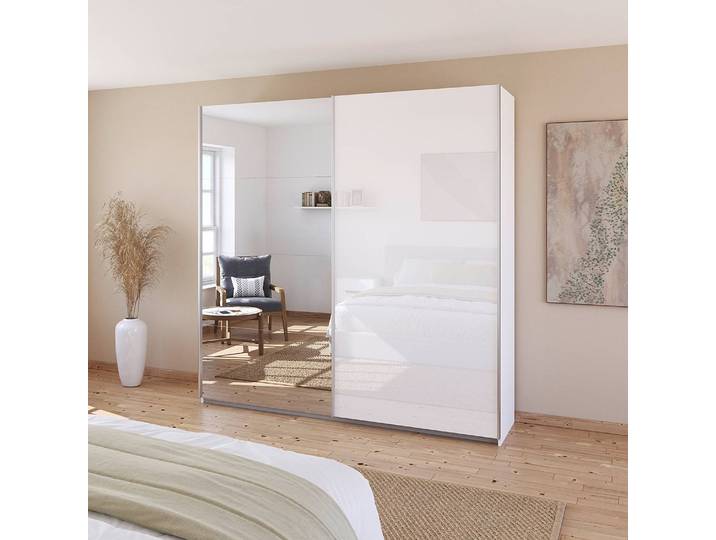 Armoire - Verre & Miroir 226cm Blanc/Blanc alpin