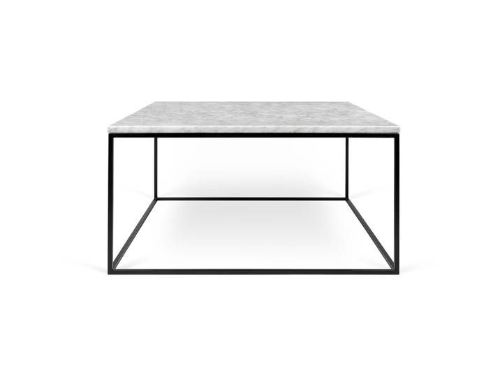 Salontisch Nissa weiss, schwarz Marmor/Metall B 75 T 75 cm - Salontisch