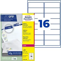 Avery Zweckform 1600er-Pack Adress-Etiketten mit ultragrip »L7162-100« weiß