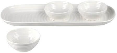 Sophie Conran 3 Dip Bowls & Tray White