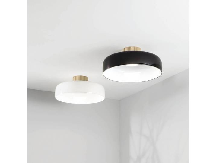 Fabas Luce LED Deckenlampe Lunar, dimmbar, schwarz, für Wohn- / Esszimmer, Glas, Modern, LED Deckenleuchte
