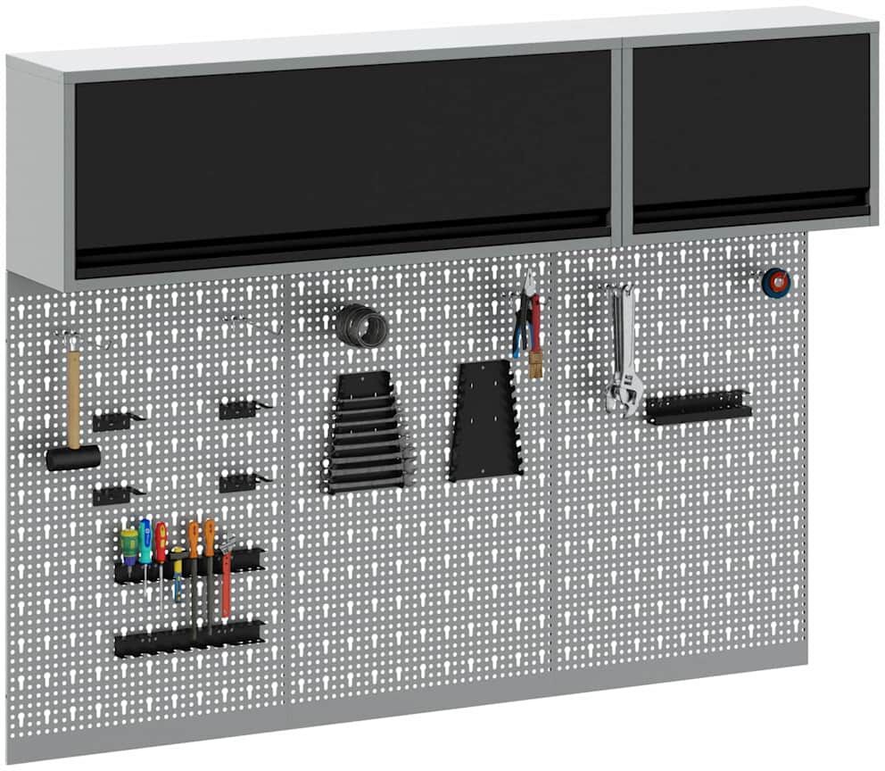 vidaXL Ensemble d'armoires à outils avec étagère 5 pièces Noir
