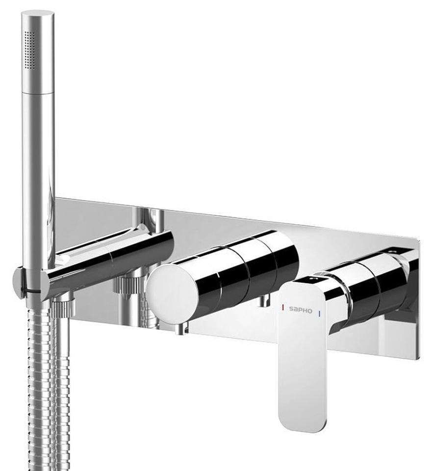 Sapho SPY Unterputz-Duscharmatur/Wannenarmatur mit Handbrause, 3 Wege, Chrom