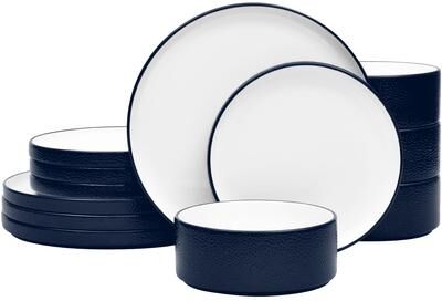 Noritake Colortex Stone 12-Piece Stax Dinnerware Set, Service for 4