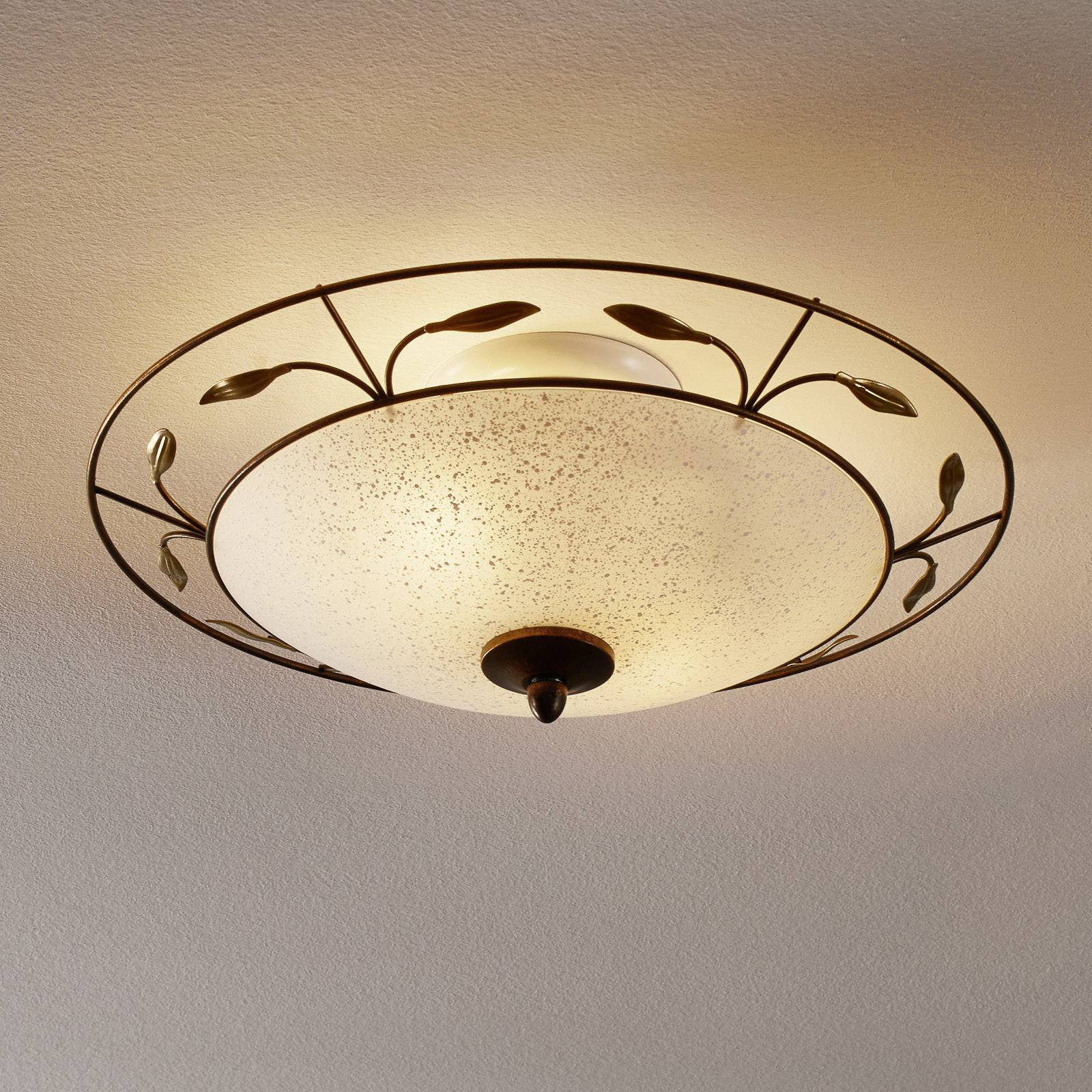 Orion Plafondlamp Luca, Bruin / Roest, Metaal, Landelijk stijl voor Woon- of Eetkamer
