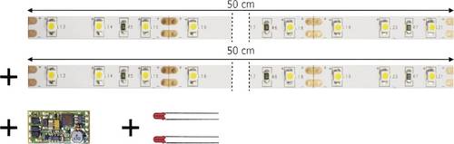 TAMS Elektronik 53-01450-02-C LED-Streifen Fahrtrichtungsabhängig, Dimmen, Schalten mit Modul Warmweiß 1 Set