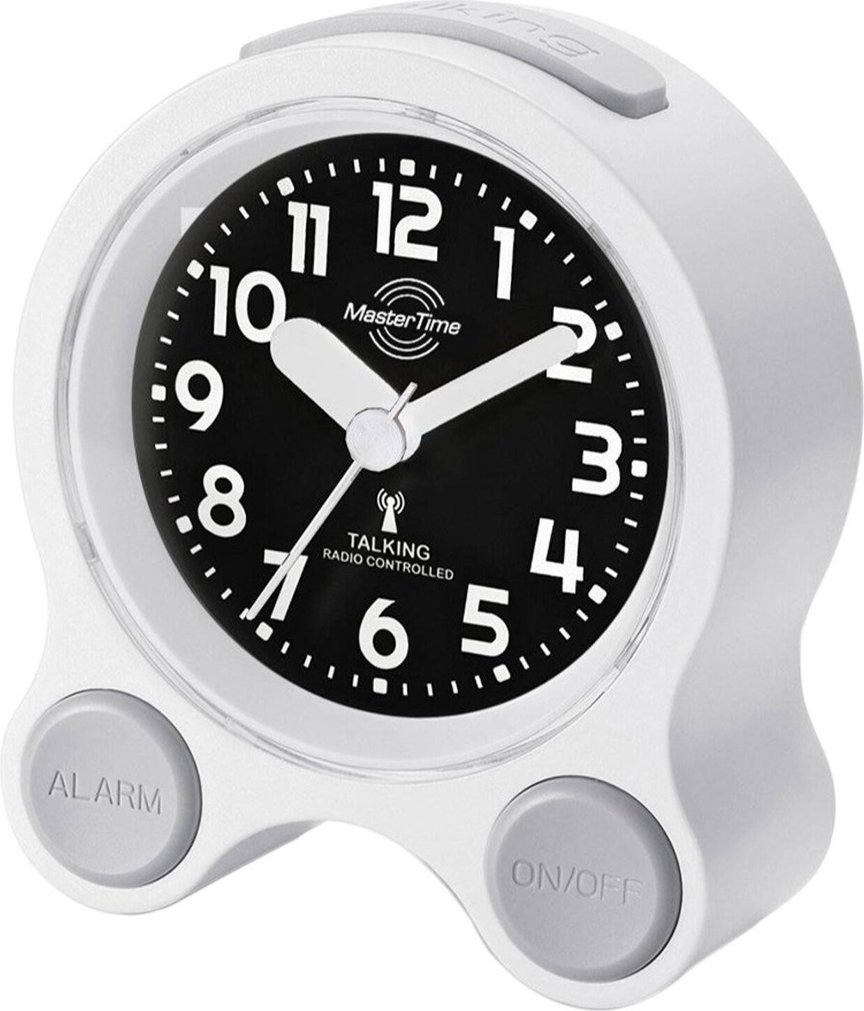 Master Time MTC-71030-12W Draadloze wekker met Duitse spraakuitgave wit/zwart