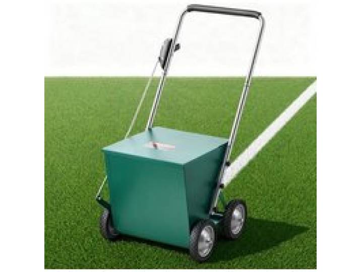 VEVOR Markierwagen Linien-Markiergerät Trocken 29,5 kg Pulverkapazität Grün, für Rasenfläche Feld & Sportplatz, Stahlkonstruktion, 50-100 mm Einstellbare Linienbreite, Klare & Gleichmäßige Markierung