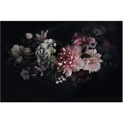 FOTOTAPETE Blumen mit Nebel auf Schwarz 288/190 cm