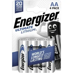 Energizer Batterie Lithium, Mignon, AA (4 Stk., AA), Batterien + Akkus