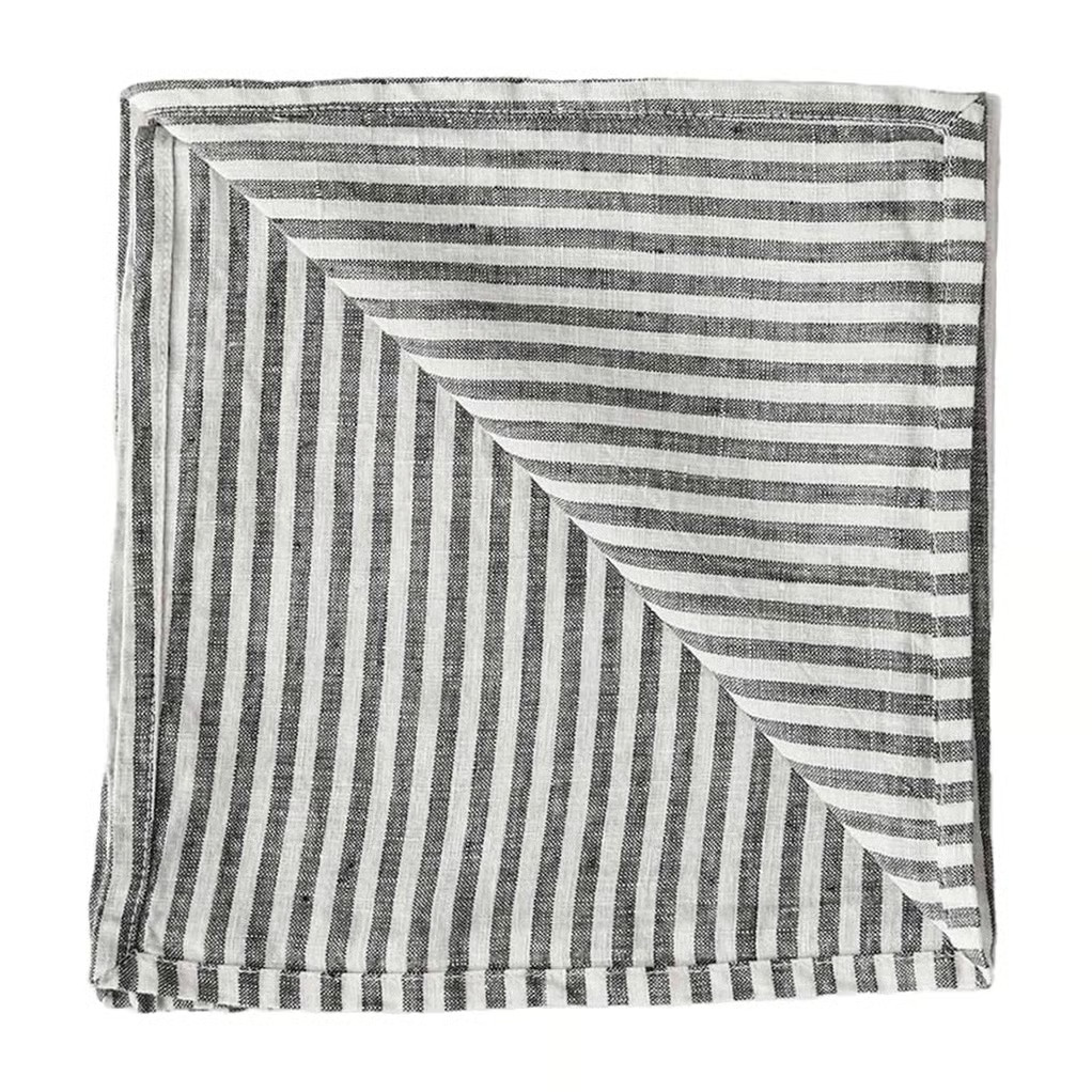 Tell Me More Washed linen servet Grijs-wit
