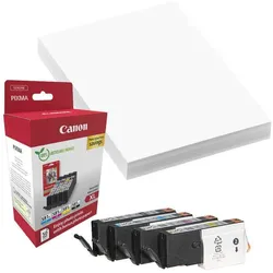 Canon Original CLI-581XL Druckerpatronen Value Pack - 1 x schwarz / je 1 x CMY + 50 Blatt Fotopapier (2052C006)