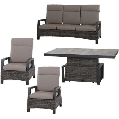 Gartenlounge-Set SIENA GARDEN "Corido", grau (grau, anthrazit, anthrazit), Aluminium, Sitzmöbel-Sets