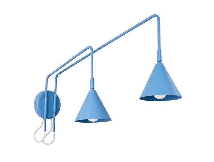 Sollux Nox Applique Murale À Double Dôme Bleu Clair 2x E14