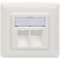 Leerdose DN-93801-1 für Keystone Module, 2x RJ-45, Anschlussdose weiß