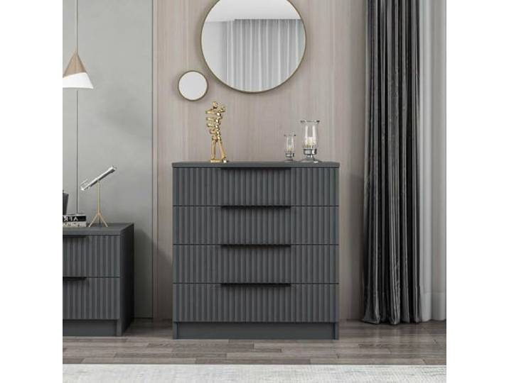 Dmora Kommode Theemin 72x42x77 cm Schwarz 7 Schubladen