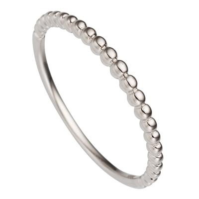 Fingerring JOBO "Kugel-Ring" Gr. 50, weiß (weißgold 585), Fingerringe, Damen, 50, Weißgold 585, Fingerring, 585 Weißgold