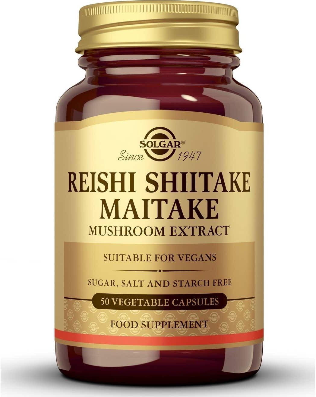 Solgar Reishi Shiitake Maitake Extracto de Hongo 50vcaps