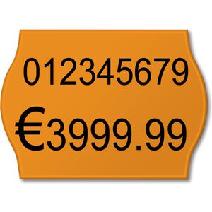 METO Preisetiketten 30007341, orange, 26 x 12 mm, permanent klebend, 6 Rollen à 1000 Stück