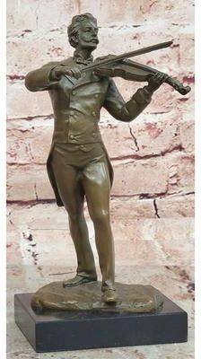 Bronzhaus Bronze Sculpture Of Johann Strauss Playing The Violin Hot Cast Figurine Figure