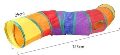 Inspired Living Collapsible Cat Tunnel Toy For Indoor Cats And Kittens rainbow S