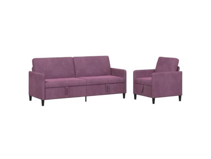 Makastle Sofa Couch mit Stauraum 2er Set Lila Polyester