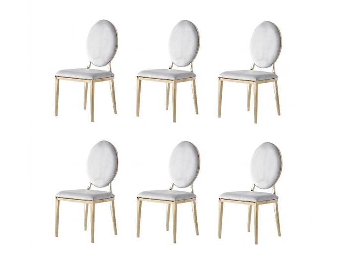 JVmoebel Esszimmerstuhl Stuhl-Set 6x Stuhl Grau Bequem Modern Stilvoll Weich Klassisch, Made in Europa