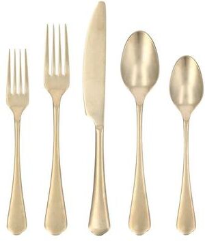 Fortessa Ellsie PVD 18/10 Stainless Steel, 20 Piece Flatware Set (Service for 4), Antiqued Champagne