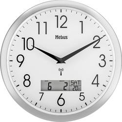Mebus 19422 Funk Wanduhr 30 cm x 30 mm Silber