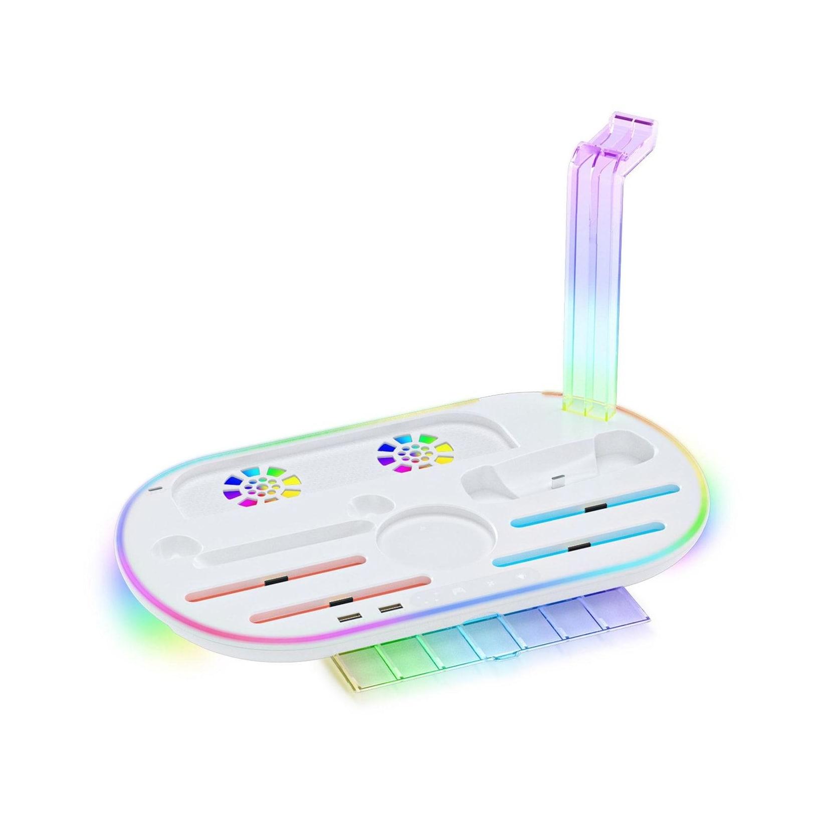 Für Nintendo Switch 2 RGB-Licht-Ladestation Kühlfunktion Aufbewahrungsbasis Weiß
