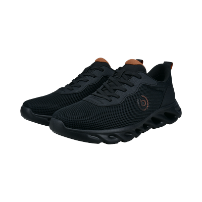 Sneaker BUGATTI, Herren, Gr. 45, Textil, schwarz, Lederimitat, Textil, Schuhe Sneaker, Schnürschuh, Halbschuh, Freizeitsneaker mit Profilsohle