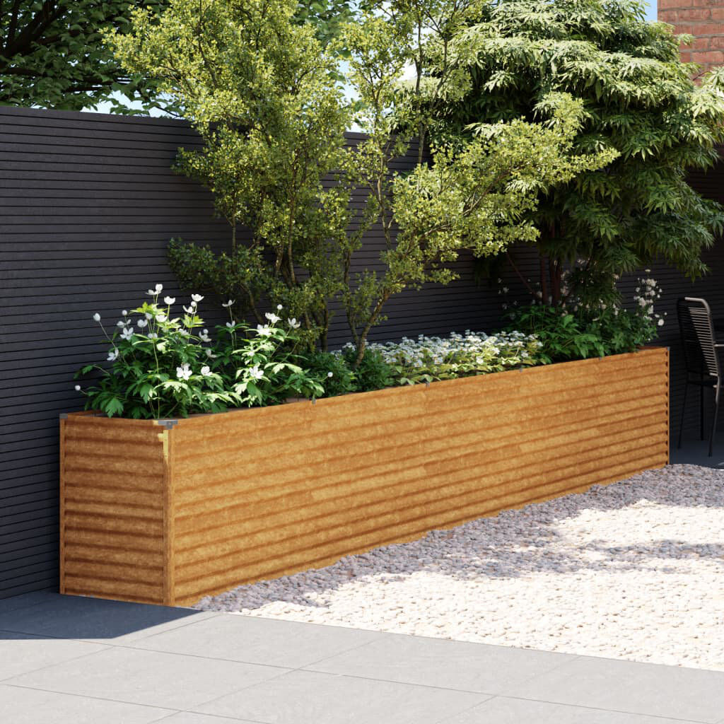 Rio Almarene Metal Raised Garden Bed Rusty 69cm H x 482cm W x 50cm D