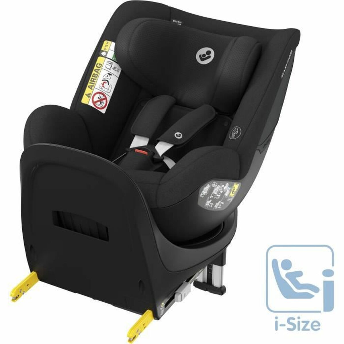 Maxi-Cosi Mica Eco, Neugeborene & Kleinkindsitz, Gruppe 0/1, drehbarer Kindersitz, 360°-Kindersitz mit ISOFIX, ab ca. 3 Monate bis zu 4 Jahren (ab Geburt mit Einlage für Neugeborene), Authentic Black
