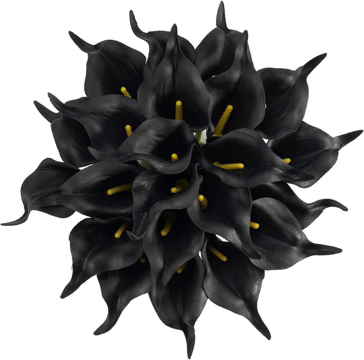 Kunstmatige Calla Lelies Zwart - Decoratieve Nep Bloemen - Hoogte: 34 cm
