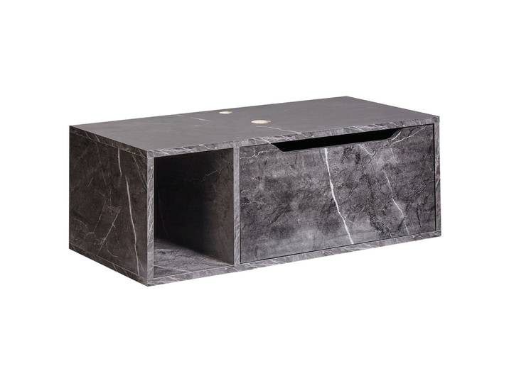 WASCHBECKENUNTERSCHRANK wandmontiertk 80 cm Schwarzer Marmor Cascavel