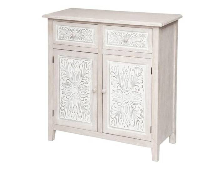 Well Home - Praktisches und Elegantes Sideboard mit 2 Türen aus weißem Holz